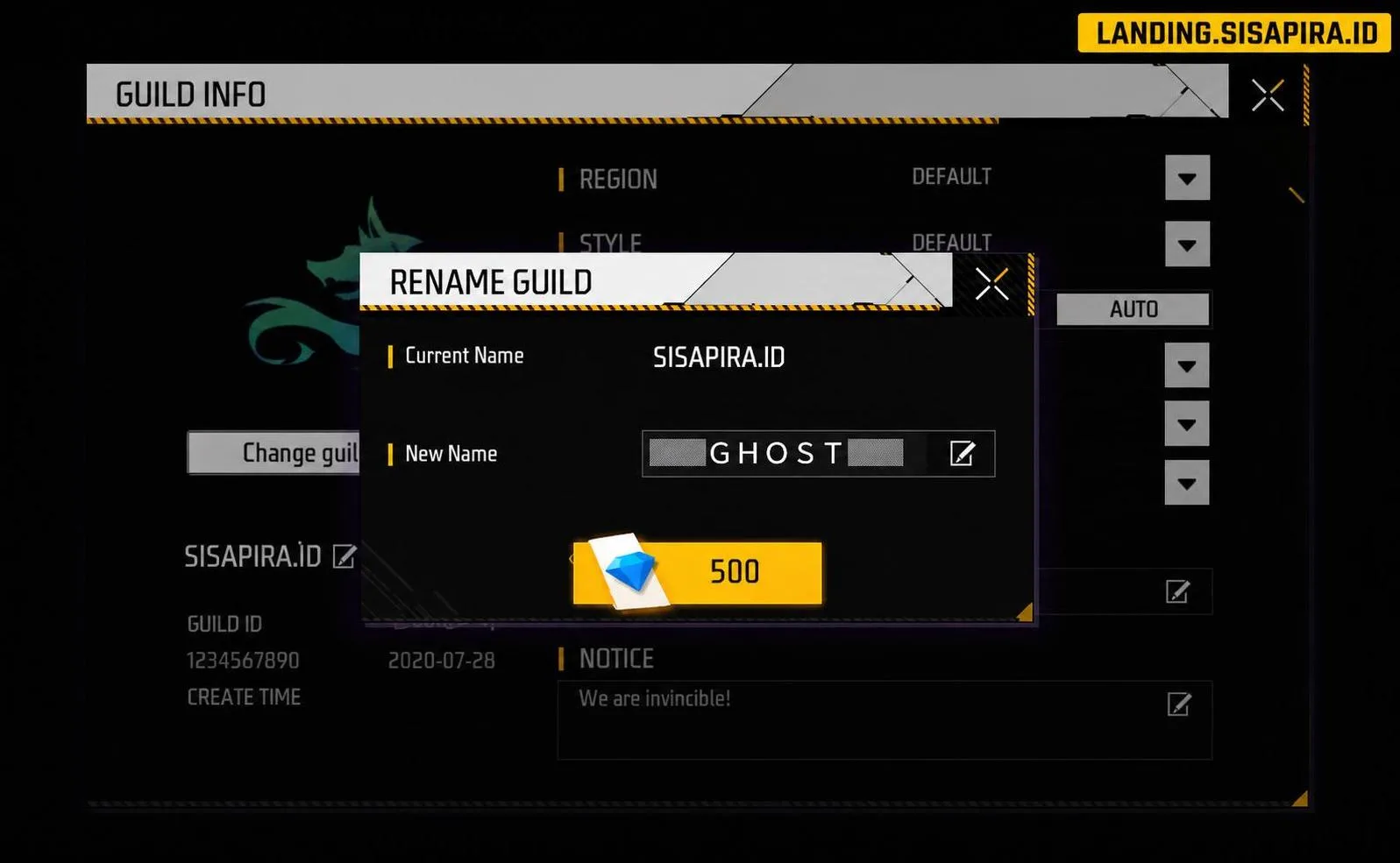 buat gambar jernih dan HD, dan ganti juga value Current Name (BoomerAadmi) ke SISAPIRA.ID